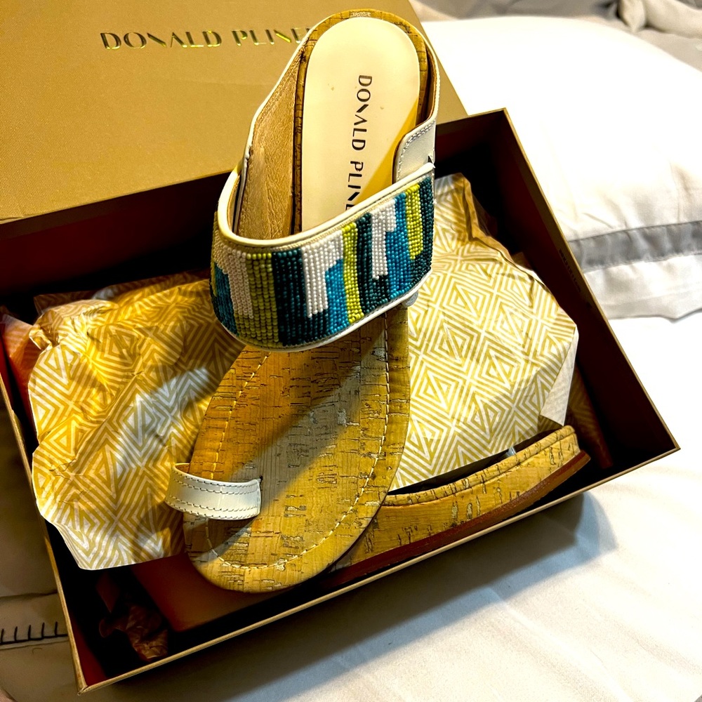 Donald Pliner beaded wedges.